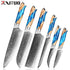 XITUO Damascus Kitchen Knife Set HighQuality 1-7PC Japanese VG10 Steel Chef Knife Cleaver Santoku Boning Fruit Knife Blue Resin