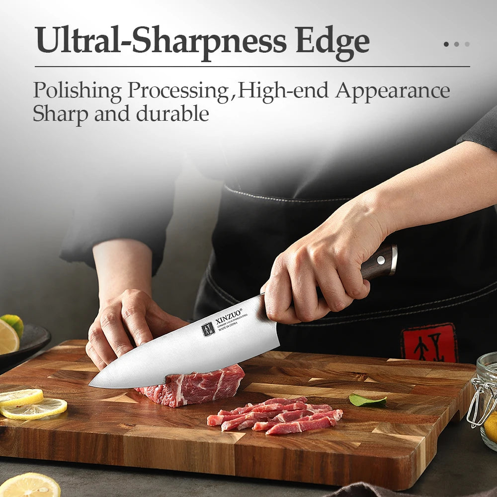 WOKNIVES™ Premium 6.5-Inch German Steel Chef Knife – High-Temperature Forged Utility Blade with Ebony Handle