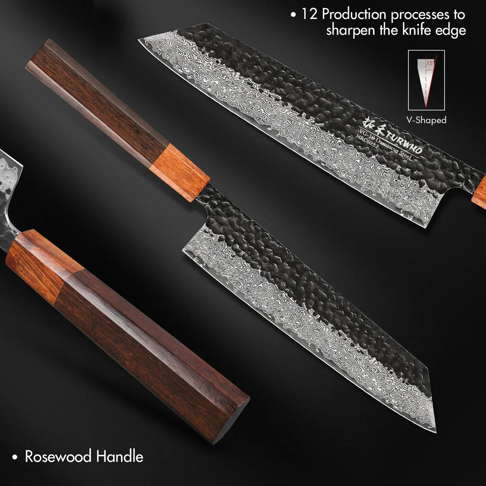 Woknives™ 8.2-inch Japanese Hand Forged Kiritsuke Knife – 67-Layer Damascus Steel Chef Knife