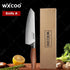 Woknives™ Stainless Steel Chef Knife Set with Laser Damascus Pattern & Knife Holder