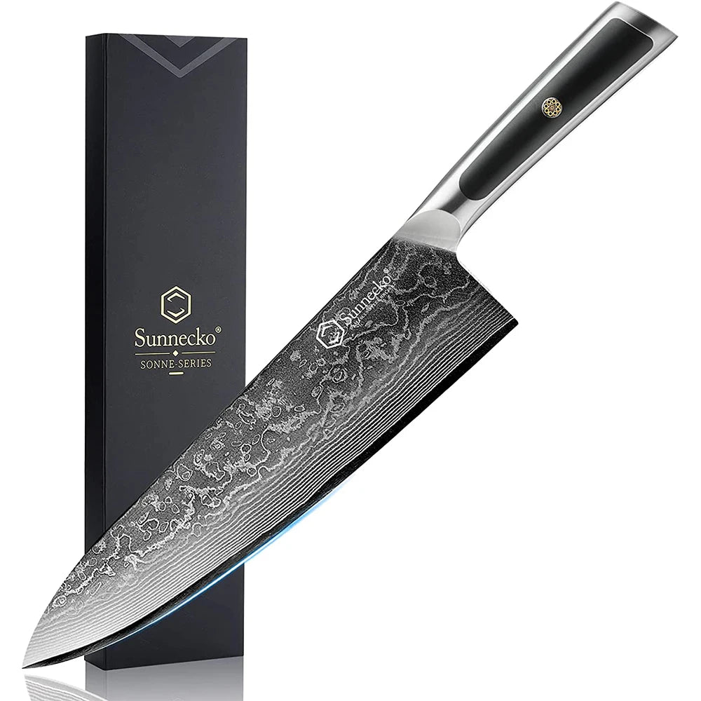 Woknives™ 8-Inch Elite Series Japanese Damascus Chef Knife – High Carbon VG10 Steel Gyuto