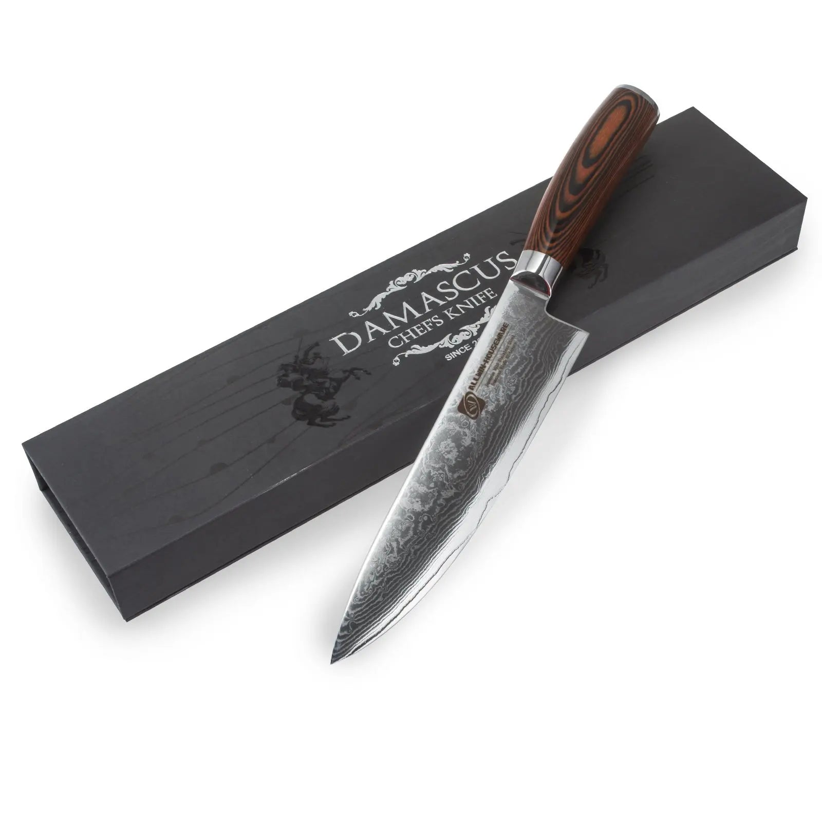 WOKNIVES™ Premium Damascus Steel Chef Knife Set – Japanese VG10 67-Layer Blade with Curved Pakkawood Handle