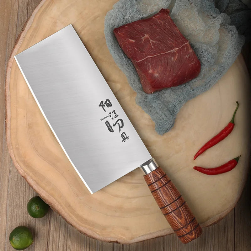 PLYS Solid Wood Handle Slicing Knife Stainless Steel Slicing Knife Sharp Vegetable Knife Meat Knife High Hardness Kitchen Knives