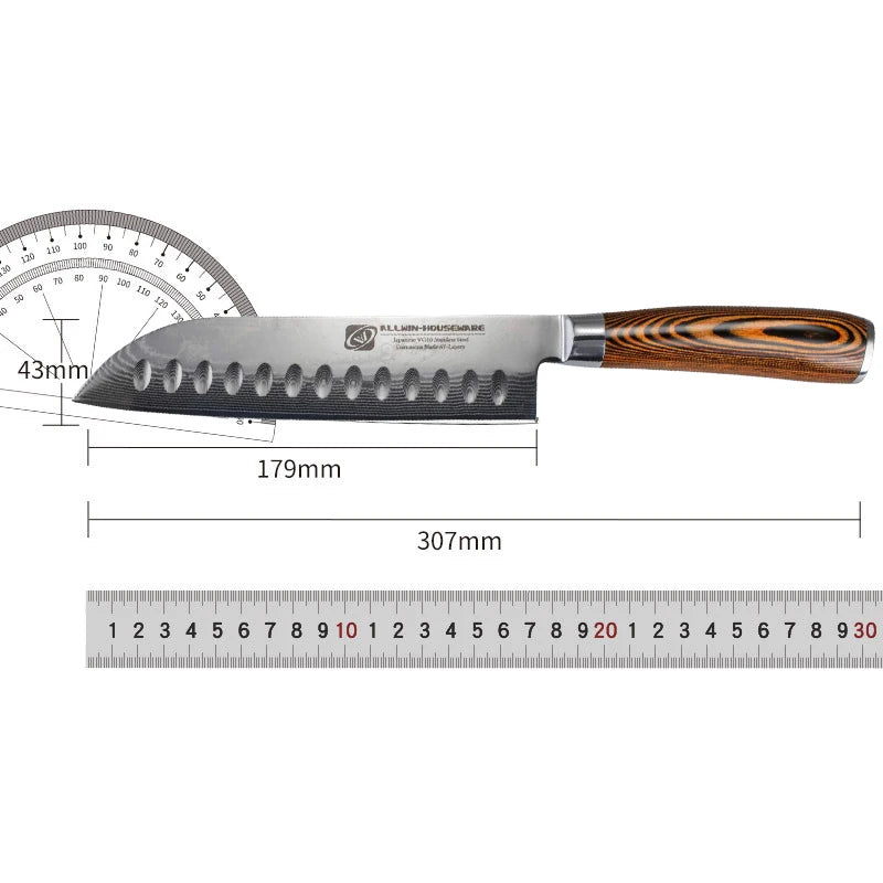 WOKNIVES™ Premium Damascus Steel Chef Knife Set – Japanese VG10 67-Layer Blade with Curved Pakkawood Handle