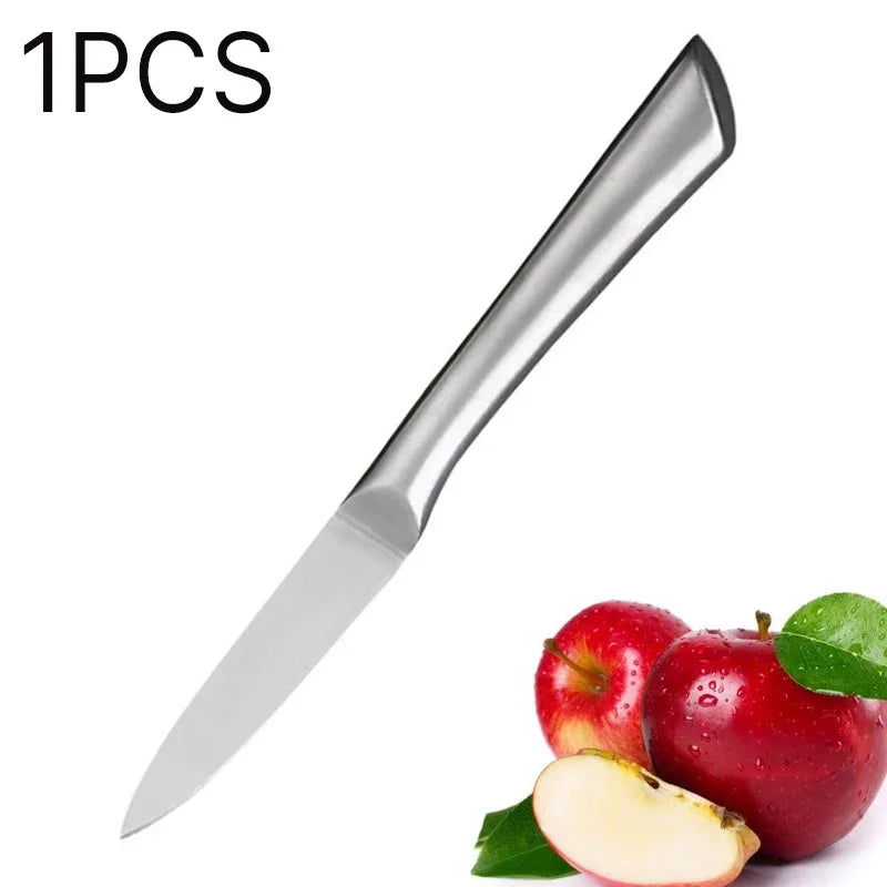 All Steel Professional Kitchen Knife Set 7inch Santoku Knife Meat Cleaver Boning Knife  Bread Cutting Kitchen Accessories