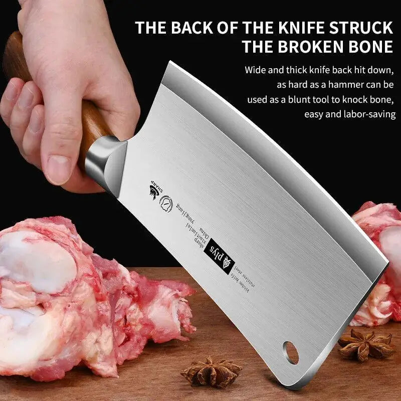 Woknives™ Heavy Duty Hand Forged Bone & Meat Cleaver – Premium Full Tang Butcher Knife