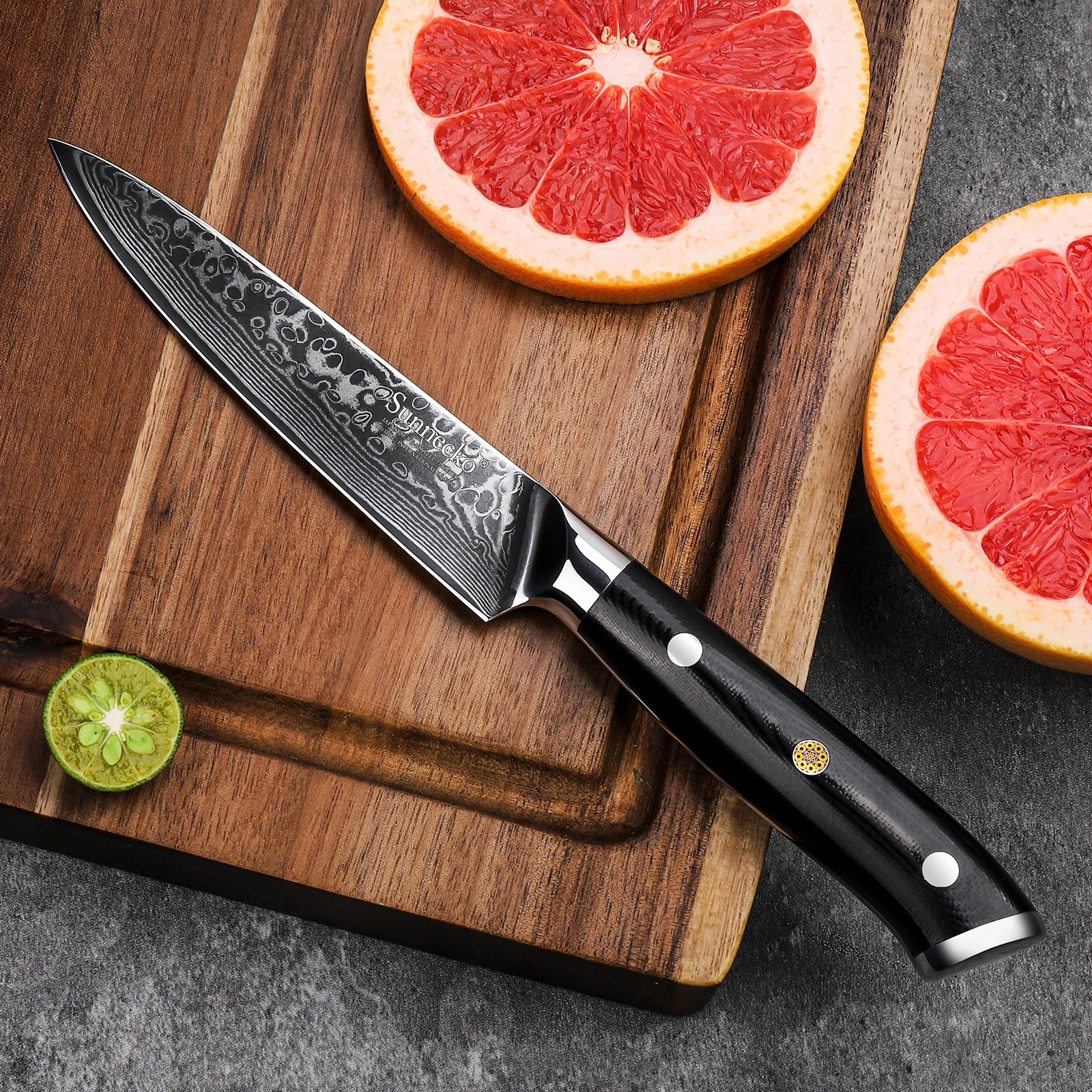 Woknives™ Classic Series 5-Inch VG10 Damascus Steel Utility Paring Knife – Premium G10 Handle