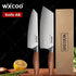 Woknives™ Stainless Steel Chef Knife Set with Laser Damascus Pattern & Knife Holder