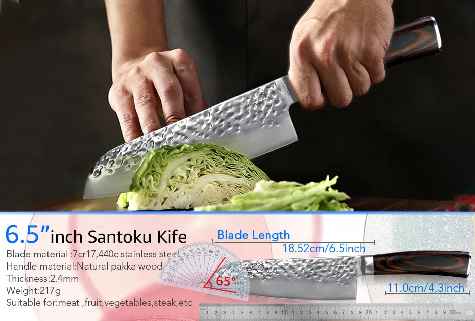 WOKNIVES™ Professional 7-Inch High-Carbon Stainless Steel Chef Knife – Ultra-Hard 7Cr17 440C Meat & Utility Slicer