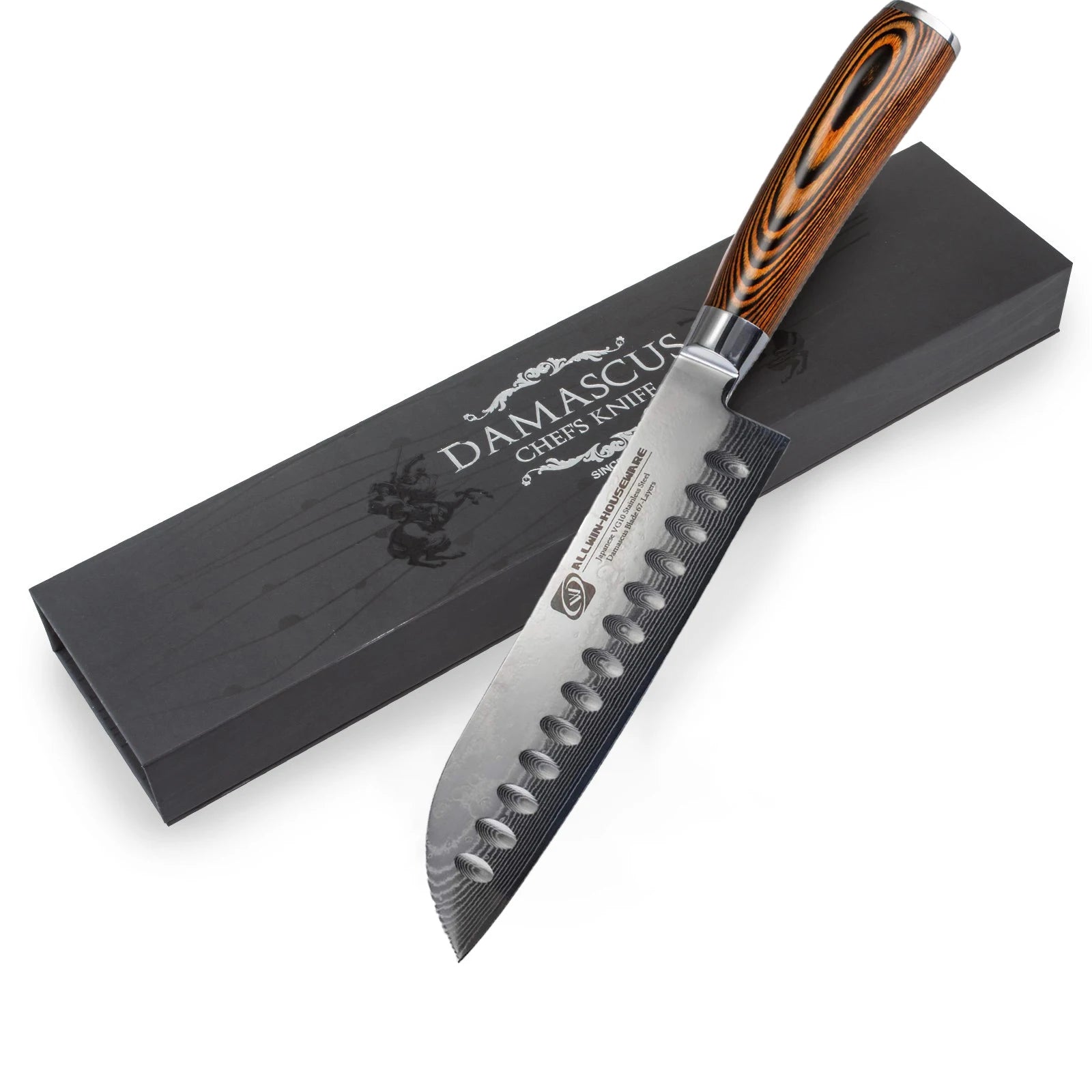 WOKNIVES™ Premium Damascus Steel Chef Knife Set – Japanese VG10 67-Layer Blade with Curved Pakkawood Handle