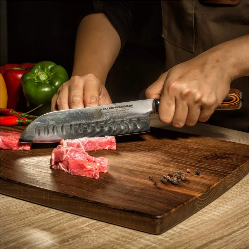 WOKNIVES™ Premium Damascus Steel Chef Knife Set – Japanese VG10 67-Layer Blade with Curved Pakkawood Handle