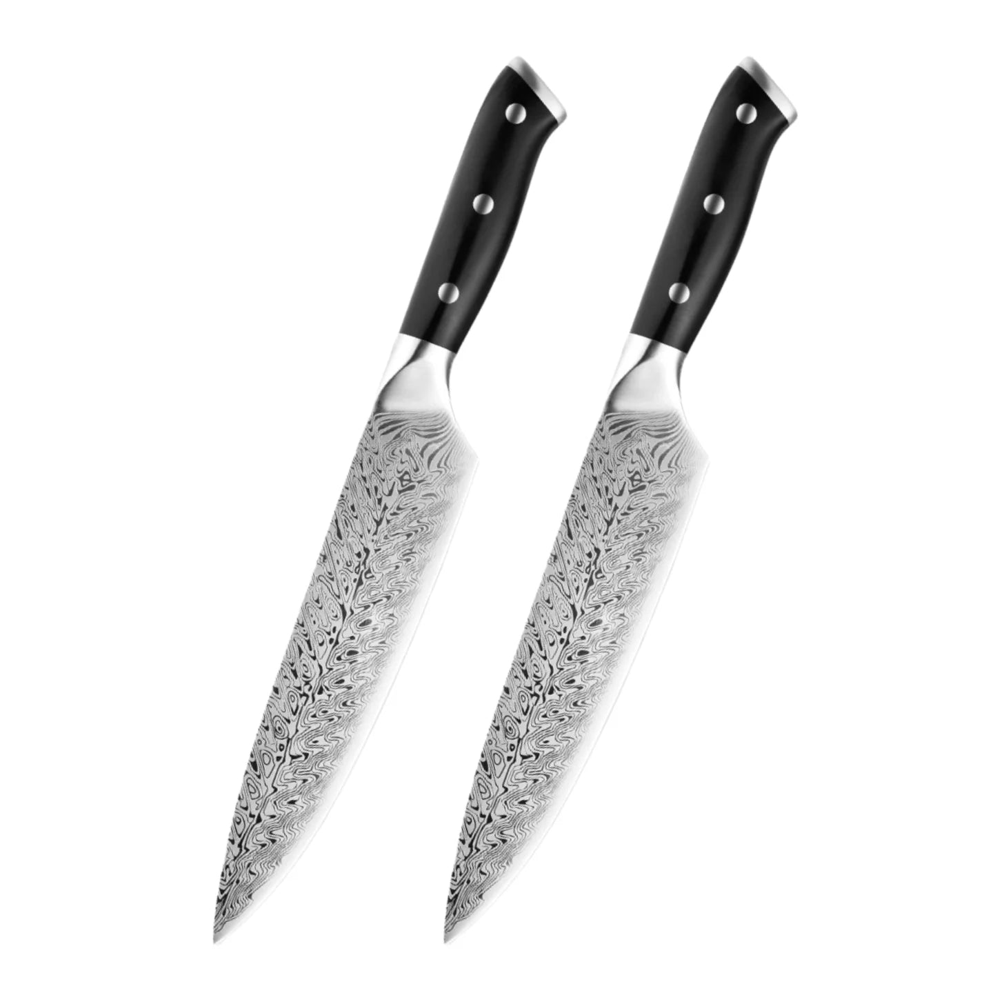 WOKNIVES™ Premium 8-Inch Textured Damascus Stainless Steel Chef Knife – High-Quality Japanese Slicing Symmetrical Blade