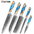XITUO Damascus Kitchen Knife Set HighQuality 1-7PC Japanese VG10 Steel Chef Knife Cleaver Santoku Boning Fruit Knife Blue Resin