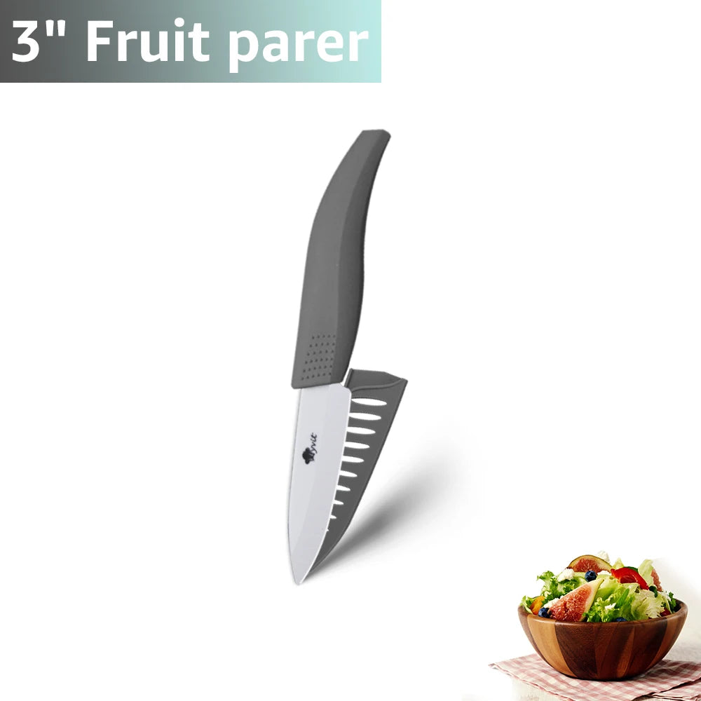 Ceramic Knife 3 4 5 inch + 6 inch Kitchen Knives Serrated Bread White Blade Fruit Chef Knife Vege Cook Tool