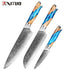 XITUO Damascus Kitchen Knife Set HighQuality 1-7PC Japanese VG10 Steel Chef Knife Cleaver Santoku Boning Fruit Knife Blue Resin