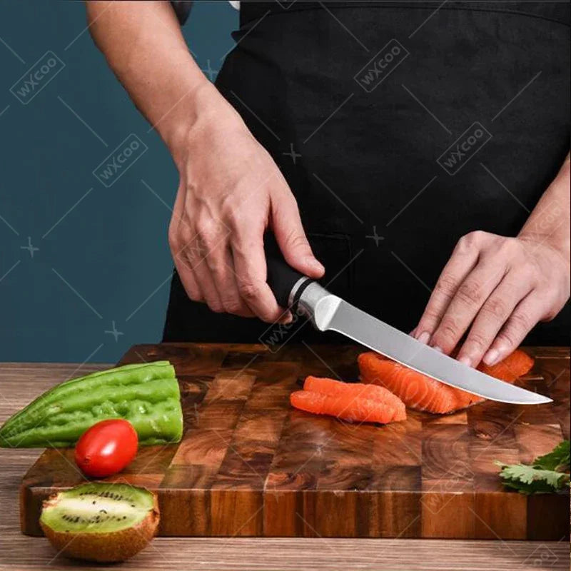Stainless Steel Fillet Knife Boning Knife with Non-Slip Professional Japanese Fish Knives for Meat Cleaver Poultry Cutting