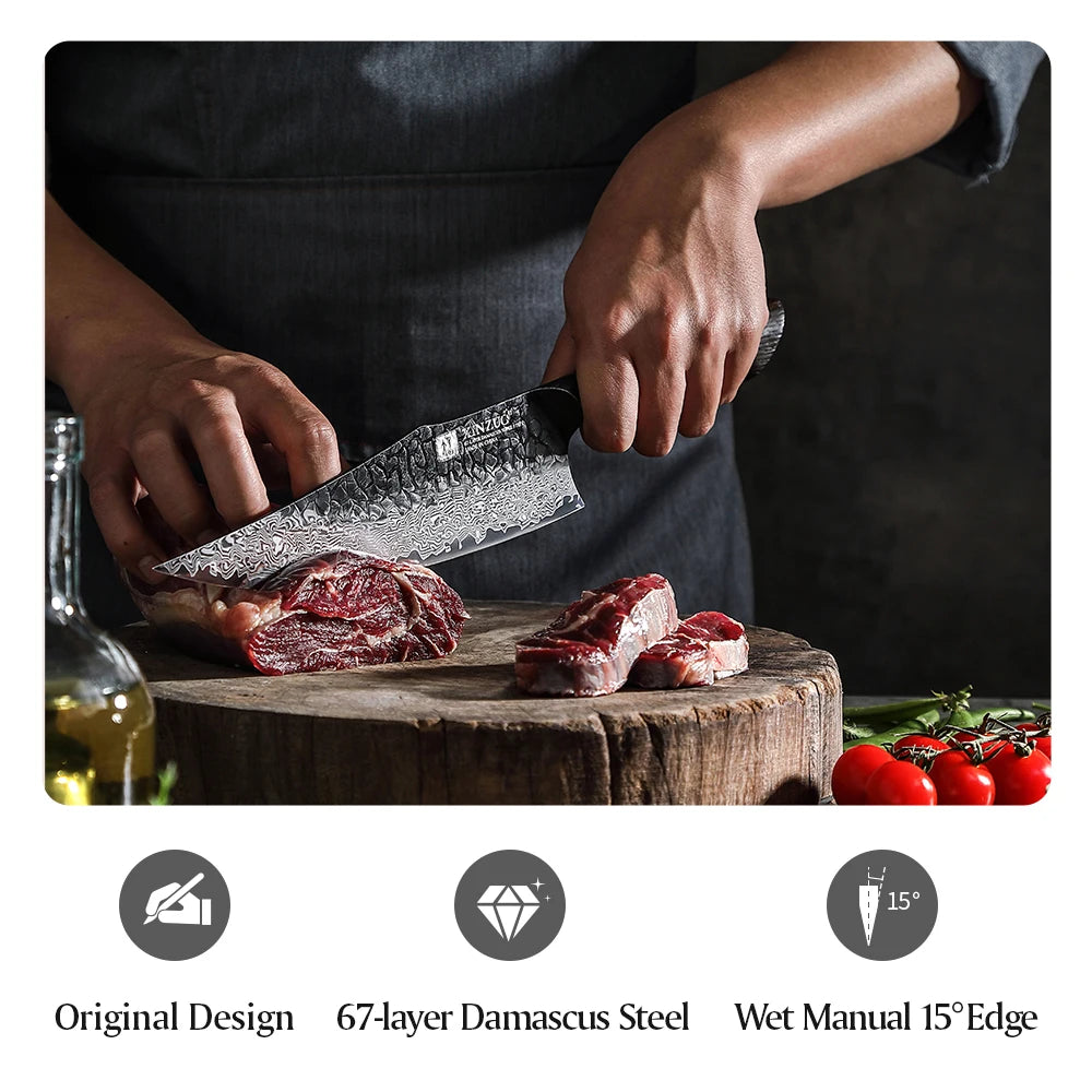 WOKNIVES™ Premium 8-Piece Damascus Steel Kitchen Knife Set – 67-Layer VG10 Core Chef & Utility Set