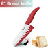 Ceramic Knife 3 4 5 inch + 6 inch Kitchen Knives Serrated Bread White Blade Fruit Chef Knife Vege Cook Tool
