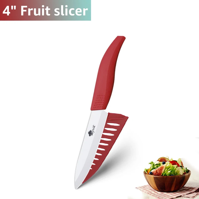 Ceramic Knife 3 4 5 inch + 6 inch Kitchen Knives Serrated Bread White Blade Fruit Chef Knife Vege Cook Tool