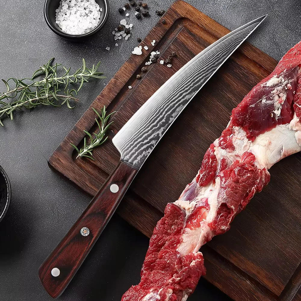 Woknives™ Pro Japanese Damascus Steel Boning Knife – Razor Sharp Full Tang Fillet Knife