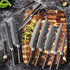 WOknives™ 1-10 Pcs Laser Damascus Kitchen Knife Set – Ultra-Sharp Japanese Chef, Santoku & Cleaver Set