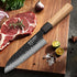 TURWHO 7" Japanese Santoku Knife Damascus Steel Hand Forged Cleaver Kitchen Chef Knife Handmade Cooking Tools Olive Wood Handle