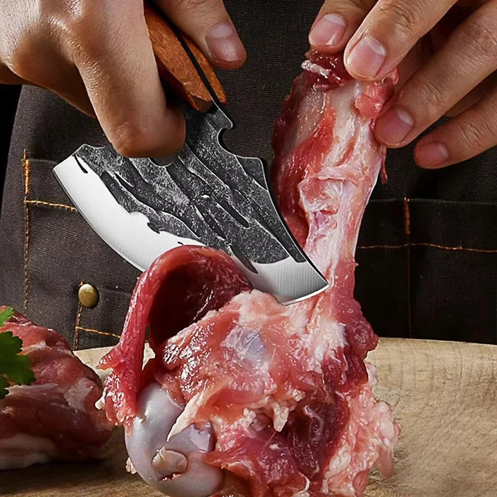 Multifunctional Kitchen Knife Forged Knife Meat Cleaver Stainless Steel Boning Knife with Bottle Opener Portable Pocket Knife