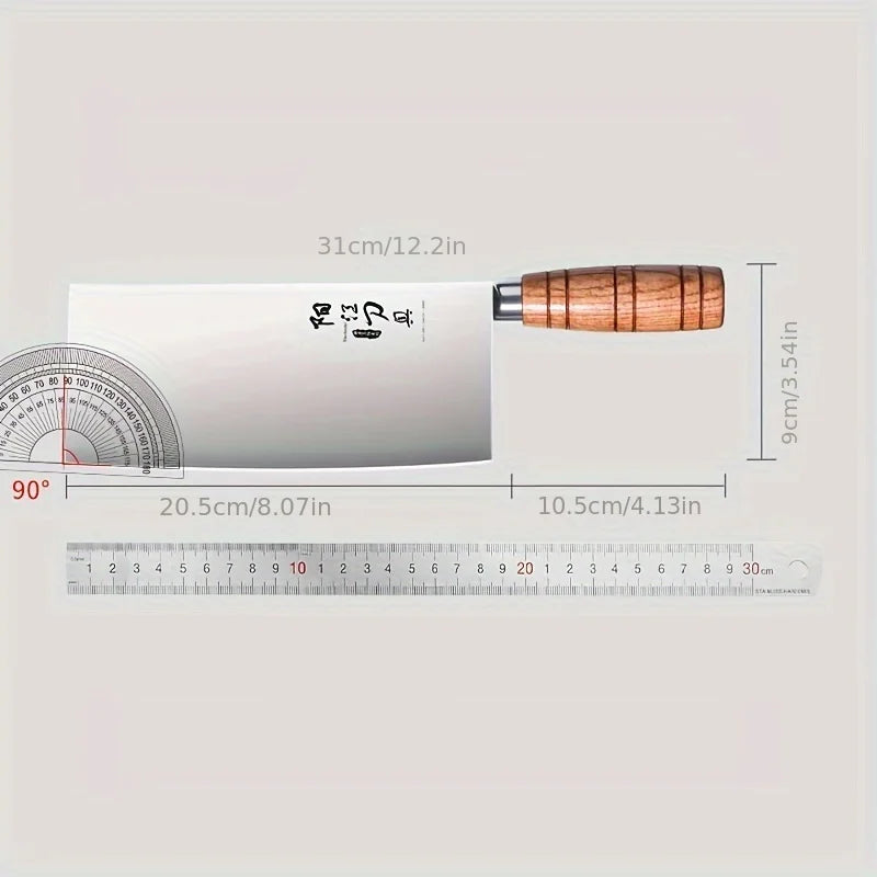 PLYS Solid Wood Handle Slicing Knife Stainless Steel Slicing Knife Sharp Vegetable Knife Meat Knife High Hardness Kitchen Knives
