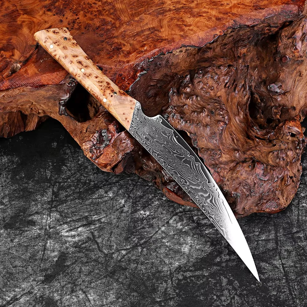 WOKNIVES™ Premium 5.5-Inch Japanese Damascus Steel Utility Knife – Full Tang Pakkawood Handle Curved Peeling Blade