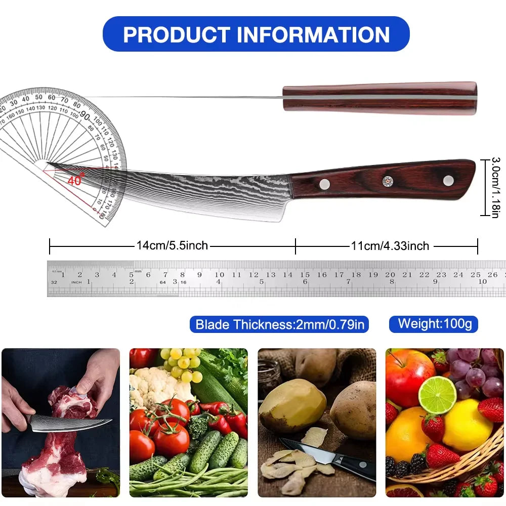 Woknives™ Pro Japanese Damascus Steel Boning Knife – Razor Sharp Full Tang Fillet Knife