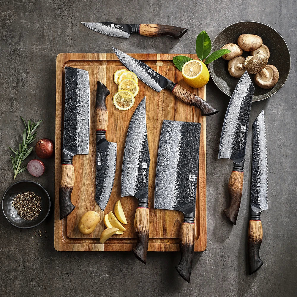 WOKNIVES™ Premium 8-Piece Damascus Steel Kitchen Knife Set – 67-Layer VG10 Core Chef & Utility Set