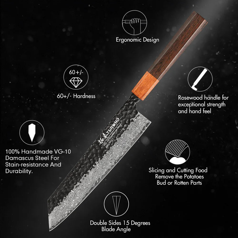 Woknives™ 8.2-inch Japanese Hand Forged Kiritsuke Knife – 67-Layer Damascus Steel Chef Knife