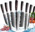 WOknives™ 1-10 Pcs Laser Damascus Kitchen Knife Set – Ultra-Sharp Japanese Chef, Santoku & Cleaver Set