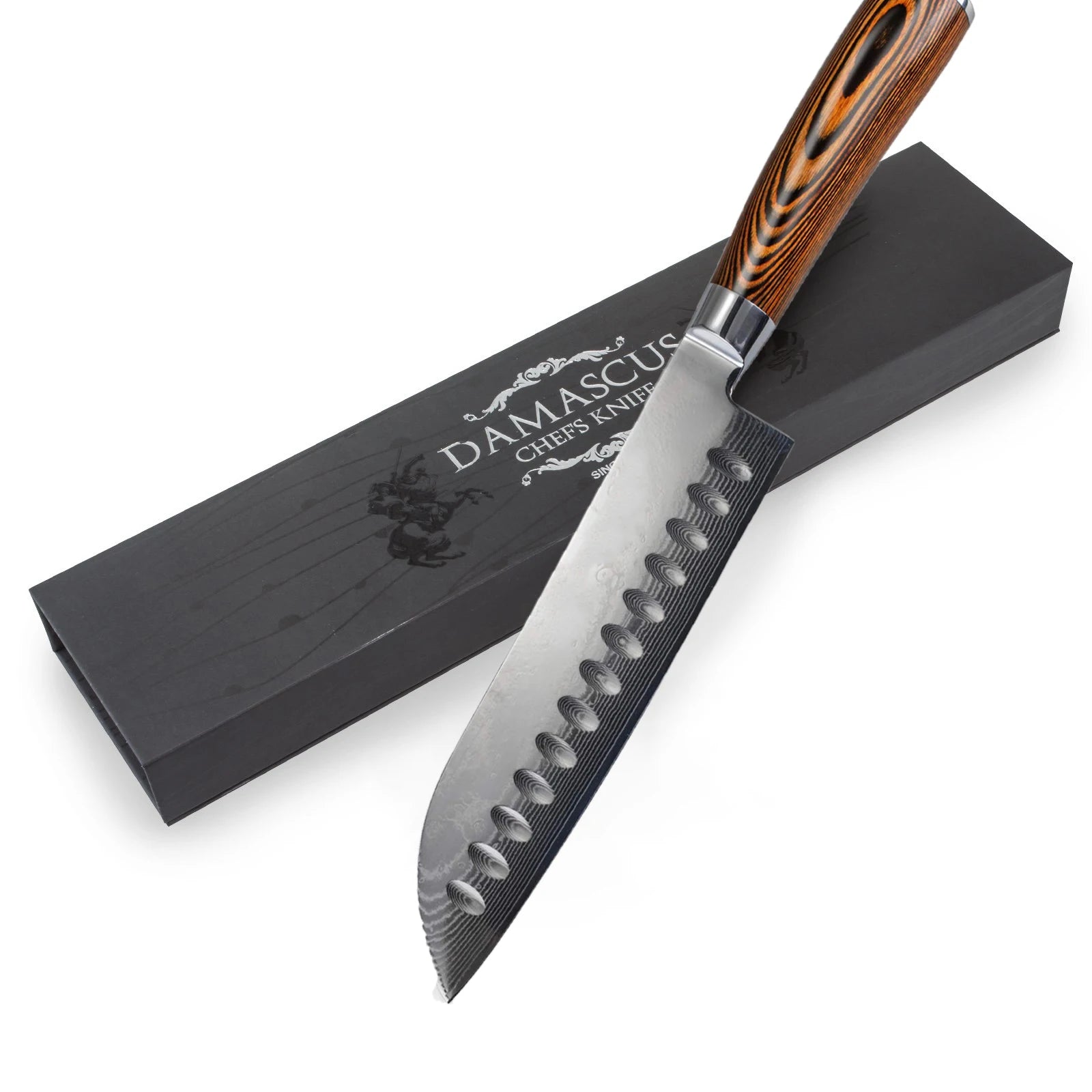 WOKNIVES™ Premium Damascus Steel Chef Knife Set – Japanese VG10 67-Layer Blade with Curved Pakkawood Handle