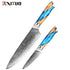 XITUO Damascus Kitchen Knife Set HighQuality 1-7PC Japanese VG10 Steel Chef Knife Cleaver Santoku Boning Fruit Knife Blue Resin