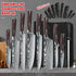 KEPEAK Kitchen Knife Set 7Cr17Mov Stainless Steel Chef Knife Ultra Sharp Santoku Cleaver Utility Knife Cooking Knives Nylon Bag