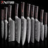 WOknives™ 1-10 Pcs Laser Damascus Kitchen Knife Set – Ultra-Sharp Japanese Chef, Santoku & Cleaver Set