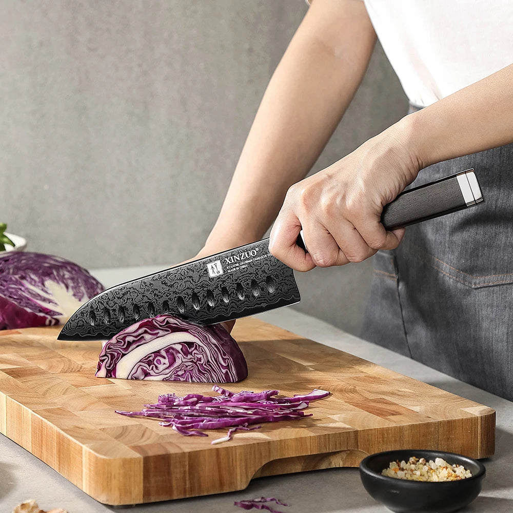 WOKNIVES™ Premium 3-Piece Damascus Steel Knife Set – 12Cr18MoV Core Utility, Santoku & Bunka Kitchen Knife Collection