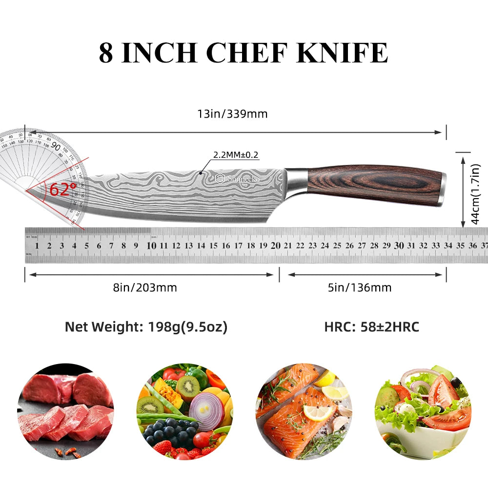 Woknives™ High Carbon Stainless Steel Chef Knife Set – 8" & 5.5" Razor Sharp Slicing Knives