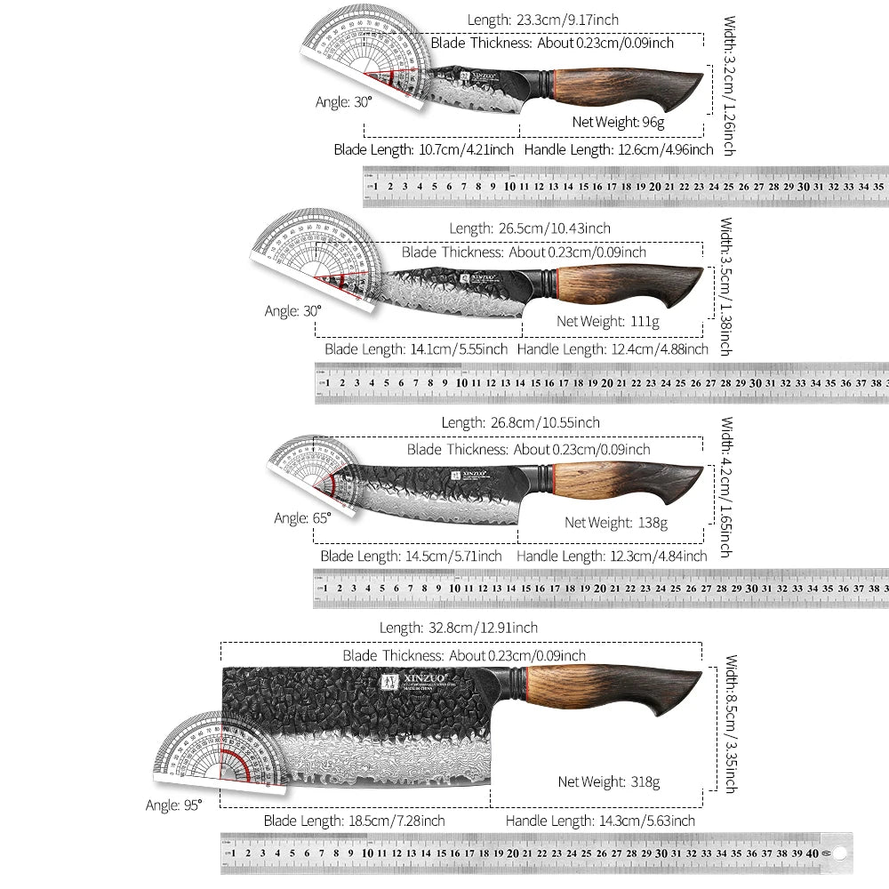 WOKNIVES™ Premium 8-Piece Damascus Steel Kitchen Knife Set – 67-Layer VG10 Core Chef & Utility Set