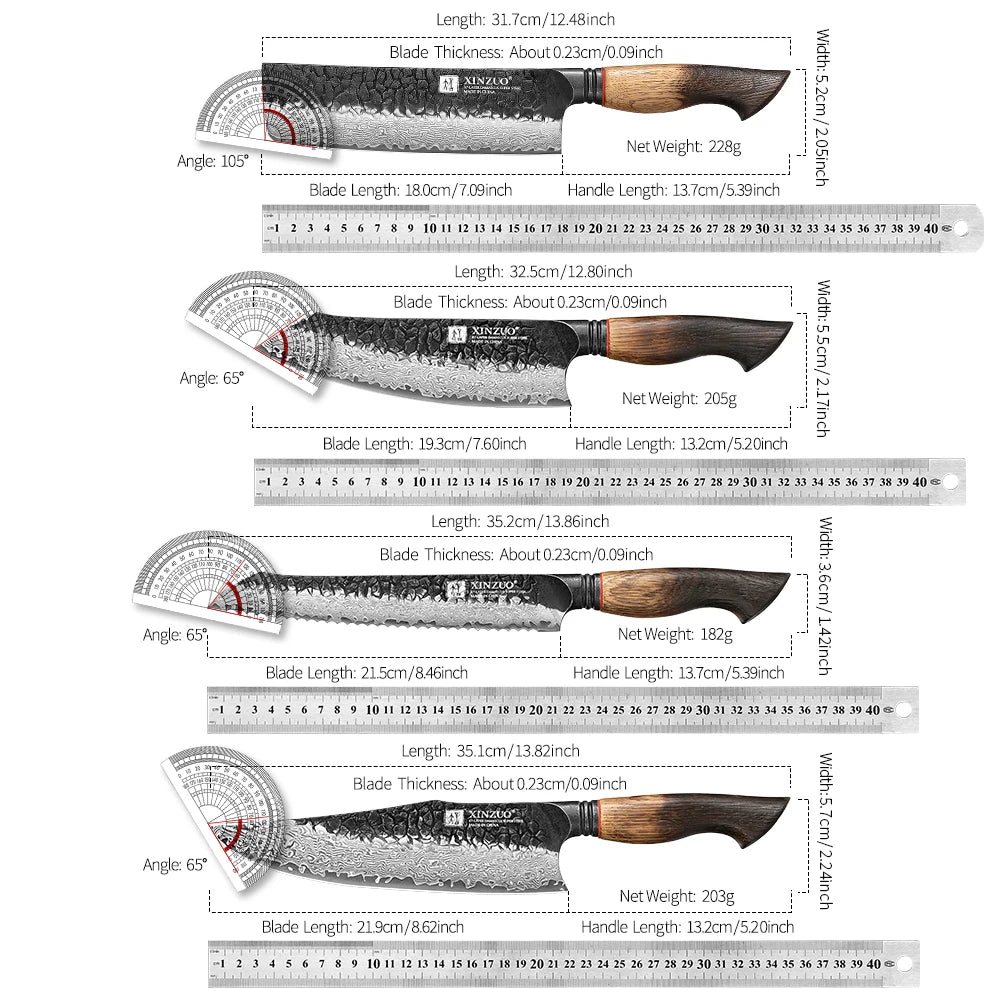 WOKNIVES™ Premium 8-Piece Damascus Steel Kitchen Knife Set – 67-Layer VG10 Core Chef & Utility Set