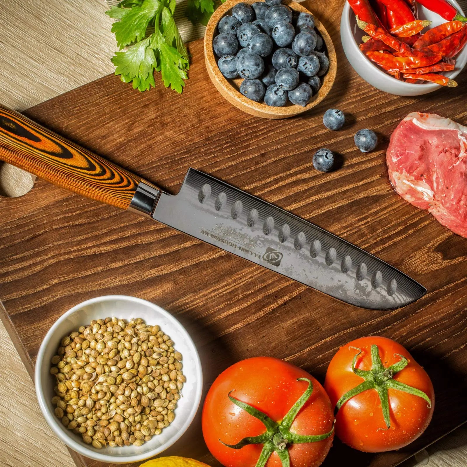 WOKNIVES™ Premium Damascus Steel Chef Knife Set – Japanese VG10 67-Layer Blade with Curved Pakkawood Handle