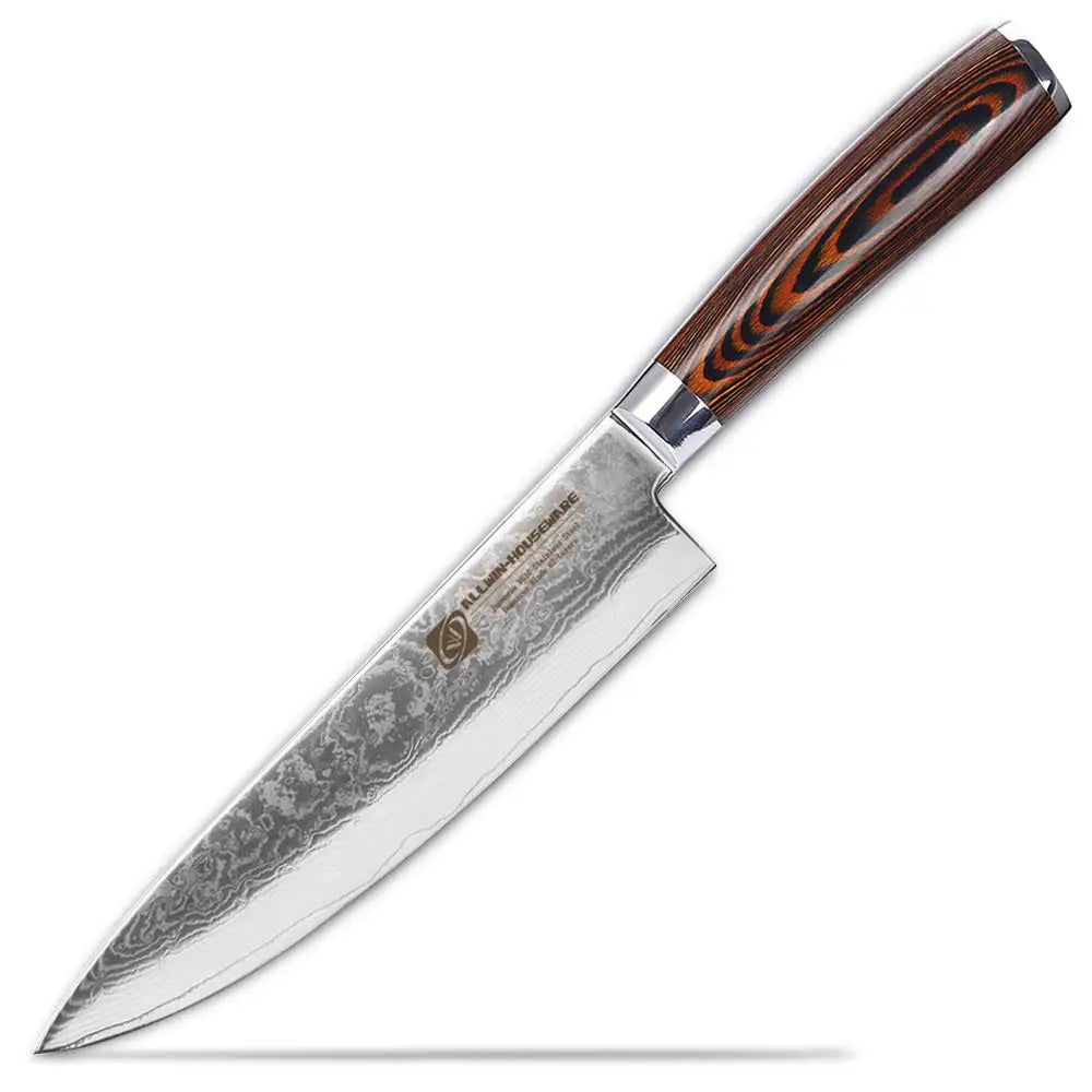 WOKNIVES™ Premium Damascus Steel Chef Knife Set – Japanese VG10 67-Layer Blade with Curved Pakkawood Handle