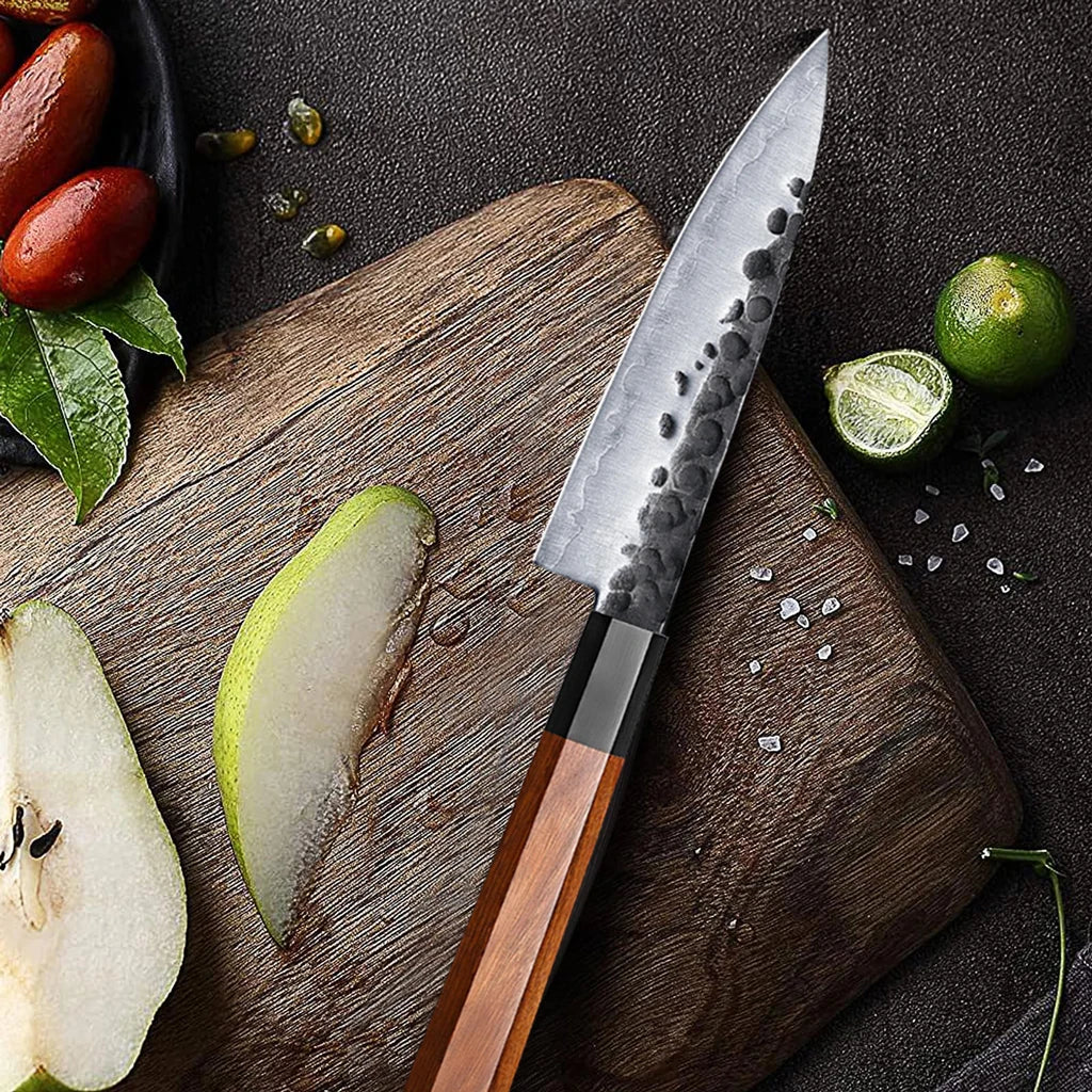 5.5' inch Japanese Petty Knife 3 Layers Composite Steel Chef Kitchen Utility Knife Cooking Tool Paring Knife Rosewood Handle