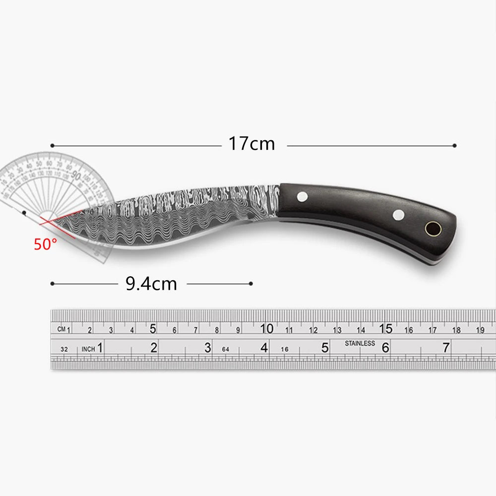 WOKNIVES™ Heavy-Duty Forged Boning & Butcher Knife – Damascus Pattern Barbecue Machete Cleaver