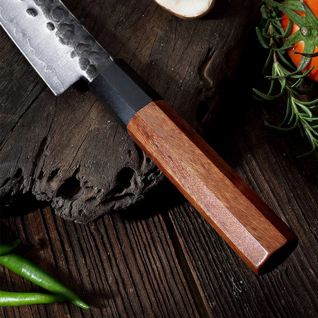 5.5' inch Japanese Petty Knife 3 Layers Composite Steel Chef Kitchen Utility Knife Cooking Tool Paring Knife Rosewood Handle
