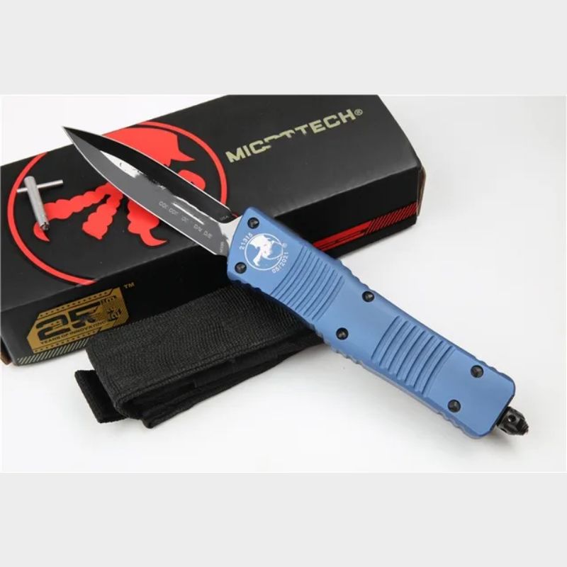 Micro Tech Hunting Knife Blue Black B