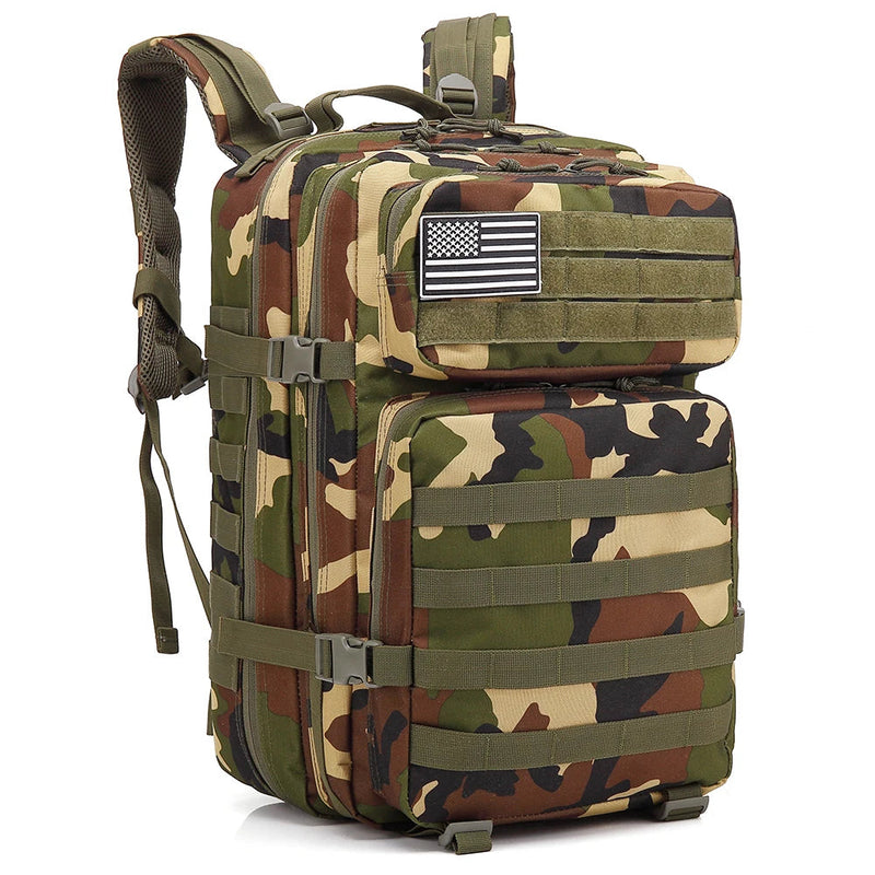 Backpack 45L Large Capacity For Outdoor Trekking Camping - Woknives Camo