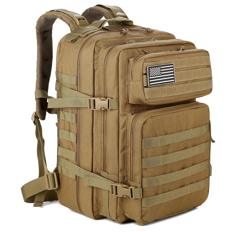 Backpack 45L Large Capacity For Outdoor Trekking Camping - Woknives Khaki
