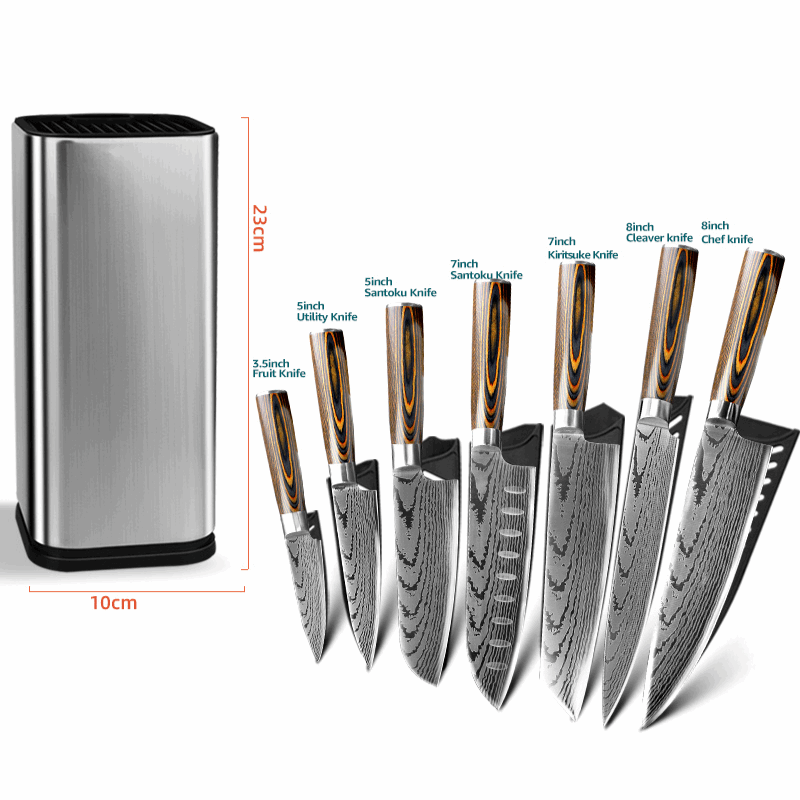 Kitchen Knives Set Chef Japanese 7CR17 440C High Carbon Stainless Steel Pack 21